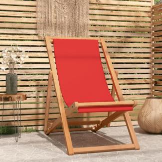 vidaXL Strandstuhl Klappbar Massivholz Teak Rot