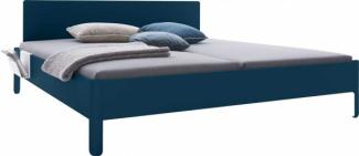 NAIT Doppelbett farbig lackiert Sattblau 160 x 220cm Mit Kopfteil