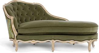 Casa Padrino Luxus Barock Chaiselongue Grün / Weiß / Gold 166 cm - Made in Italy