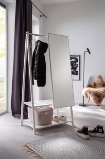 Garderobenständer Progress aus Fichte massiv Weiß lackiert 2 Böden und Spiegel