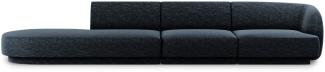 Micadoni 4-Sitzer Links Sofa Miley | Bezug Royal Blue | Beinfarbe Black Plastic