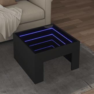 Couchtisch mit Infinity-LED Schwarz 50x50x30 cm 847603