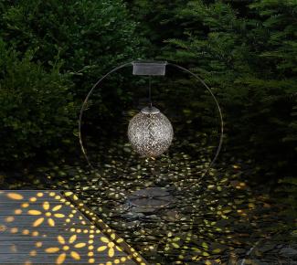 GLOBO Solarleuchte Garten Ring Kugel Solarlampe Außen Außenleuchte Solar 36618