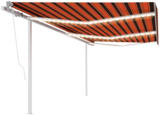 vidaXL Automatische Markise mit LED & Windsensor 6x3 m Orange Braun