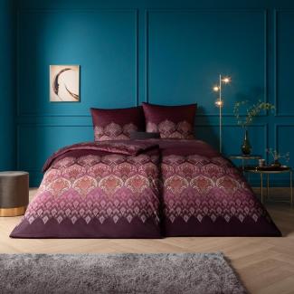 Estella Mako Interlock Jersey Bettwäsche Sophia aubergine|140x200 cm + 70x90 cm