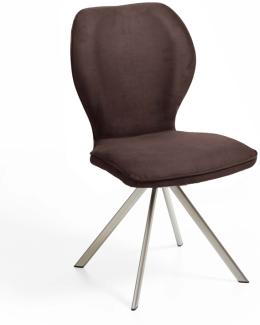Niehoff Sitzmöbel Colorado Trend-Line Design-Stuhl Edelstahl/Polyester - 180° drehbar Nirvana dunkelbraun