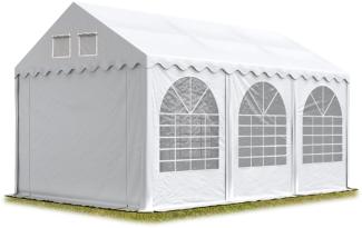 Festzelt 4x6 m Partyzelt Eventzelt XXL 2,6m hoch weiß Pavillon PVC 1400 N 100% wasserdicht