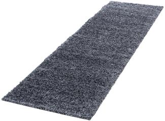 Hochflor Teppich Lux Läufer - 80x250 cm - Grau