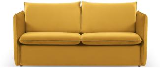 Micadoni 2-Sitzer Samtstoff Sofa mit Bettfunktion Agate | Bezug Yellow | Beinfarbe Black Plastic