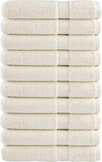 Premium-Handtücher 10 Stk. Creme 100x200 600g/m² 100% Baumwolle 137487