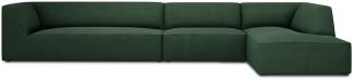 Micadoni 5-Sitzer Modular Ecke rechts Sofa Ruby | Bezug Green | Beinfarbe Black Plastic