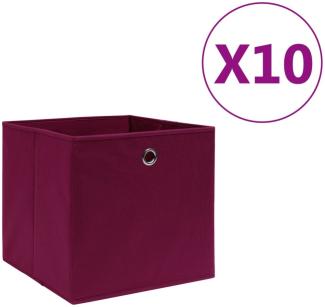 vidaXL Aufbewahrungsboxen 10 Stk. Vliesstoff 28x28x28 cm Dunkelrot