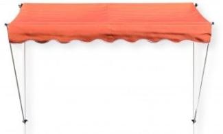 Grasekamp Klemmmarkise Ontario 205x130cm Orange Balkonmarkise höhenverstellbar von 200 cm – 320 cm