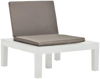 vidaXL Garten-Lounge-Stuhl mit Sitzpolster Kunststoff Weiß