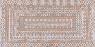 Teppich Jute beige weiß 80 x 150 cm geometrisches Muster Kurzflor BAGLAR