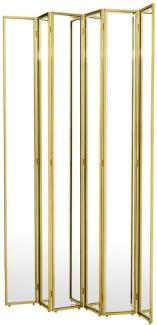 Casa Padrino Luxus Raumteiler mit Spiegelglas Gold 150 x H. 220 cm - Luxus Möbel