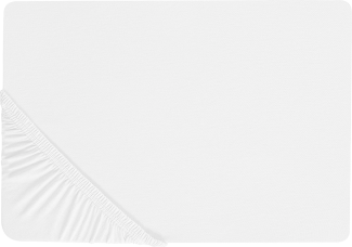 Spannbettlaken Baumwolle weiß 160 x 200 cm JANBU