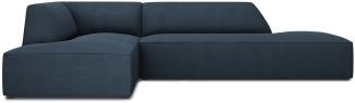 Micadoni 4-Sitzer Modular Ecke links Sofa Ruby | Bezug Navy Blue | Beinfarbe Black Plastic