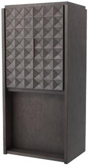 Casa Padrino Luxus Weinschrank Mokkafarben / Bronze 81,5 x 56 x H. 171 cm - Massivholz Barschrank mit 2 Türen und 3D Effekt in den Fronten - Barmöbel - Luxus Qualität