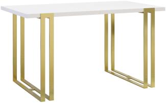 Ausziehbarer Tisch Husteo Gold (Farbe: Gold / Arktisches Weiß)