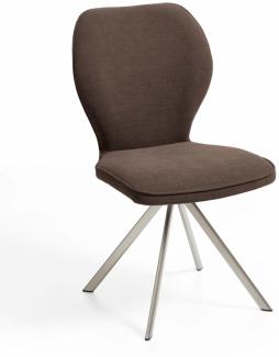 Niehoff Sitzmöbel Colorado Trend-Line Design-Stuhl Edelstahlgestell - Webstoff Malea-R schoko
