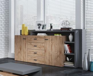 Sideboard "Bota" Kommode 180cm anthrazit ribbeck eiche