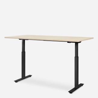 160 x 80 cm WRK21® SMART - Mandal Ahorn / Schwarz elektrisch höhenverstellbarer Schreibtisch