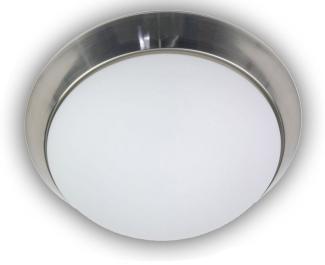 LED Deckenleuchte / Deckenschale, Opalglas matt, Dekorring Nickel matt, Ø 40cm