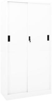 vidaXL Büroschrank mit Schiebetür Weiß 90x40x180 cm Stahl