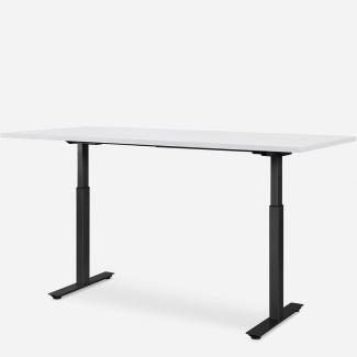 180 x 80 cm WRK21® SMART - Weiss Uni / Schwarz elektrisch höhenverstellbarer Schreibtisch