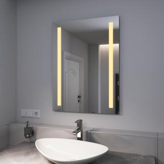 EMKE LED Badspiegel 80x60cm Badezimmerspiegel mit Warmweißer Beleuchtung