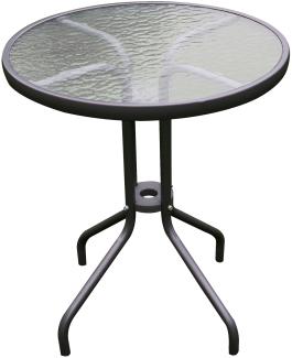 Bistrotisch Balkontisch Gartentisch Glastisch Anthrazit Glas/Metall Ø60 H70cm