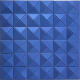 Casa Padrino Designer Spiegel Blau 110 x 4 x H. 110 cm - Luxus Wohnzimmer Wandspiegel - Designermöbel