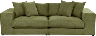3-Sitzer Sofa dunkelgrün mit Kissen GLORVIKA II