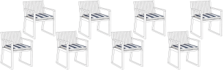 Sitzkissen für Stuhl SASSARI 8er Set marineblau gestreift 46 x 46 x 5 cm