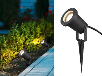 Schwenkbarer LED Garten Baumstrahler mit Erdspieß & 5m Anschlusskabel Ø 9,2cm