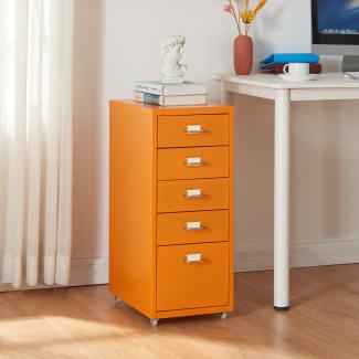 Rollcontainer Kökar mit 5 Schubladen 69x28x41 cm Orange [en. casa]