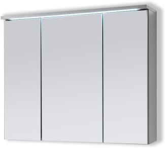 AILEENSTORE Spiegelschrank Badmöbel mit Beleuchtung DUO 80 cm LED Grau