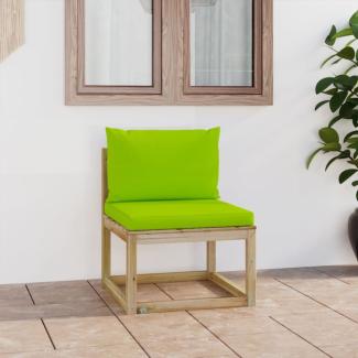 Garten-Sofa mit Kissen Imprägniertes Kiefernholz Mittelsofa Hellgrün