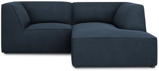 Micadoni 3-Sitzer Modular Ecke rechts Sofa Ruby | Bezug Navy Blue | Beinfarbe Black Plastic