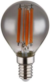 LED Leuchtmittel, Glas, Kugel, rauch, 6W, warmweiß, DxH 4,5x7,8 cm