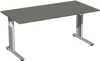 Schreibtisch 'C Fuß Flex' 160x80cm, Graphit / Silber