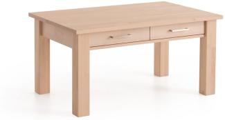 Couchtisch Tisch mit Schublade JORGE Eiche Massivholz 135x80 cm