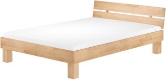 Erst-Holz Französisches Bett Futonbett Doppelbett 160x200 Massivholzbett Buche natur Rollrost V-60. 86-16 mit Matratze