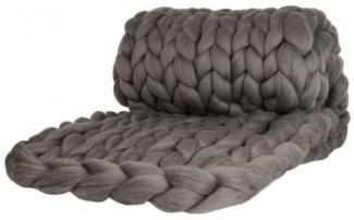 Wolldecke Cosima Chunky Knit large 130x180cm, grau