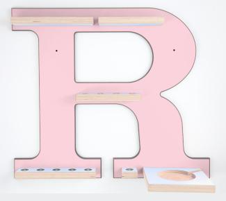 Schreinerei Linden 'Buchstabe R' Tonie-Regal, Holz rosa, 45 x 50 cm