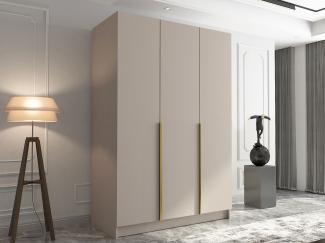 Drehtürenschrank Cikzori I, Kleiderschrank mit 3 Türen (Farbe: Cashmere / Cashmere + Gold)