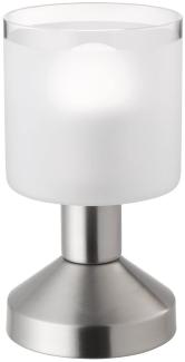 LED Tischleuchte Silber matt ON/OFF über Touch Sensor, Ø9cm Höhe 17cm