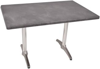 Bistrotisch Set Dark Slate 120x80cm Tischgestell Alu blank Garten Tisch Gestell