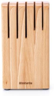 Brabantia Profile Messerblock aus Holz, Holz, Matt Steel, für 5 Messer, 260469